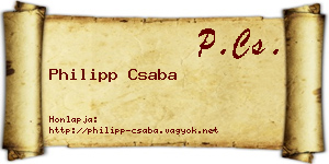 Philipp Csaba névjegykártya